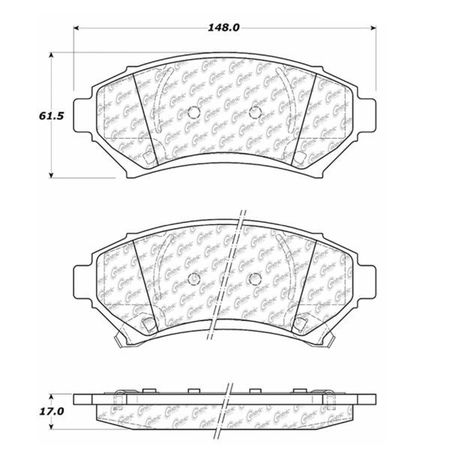 CENTRIC PARTS Posi-Quiet Metallic Pad, 104.06990 104.06990